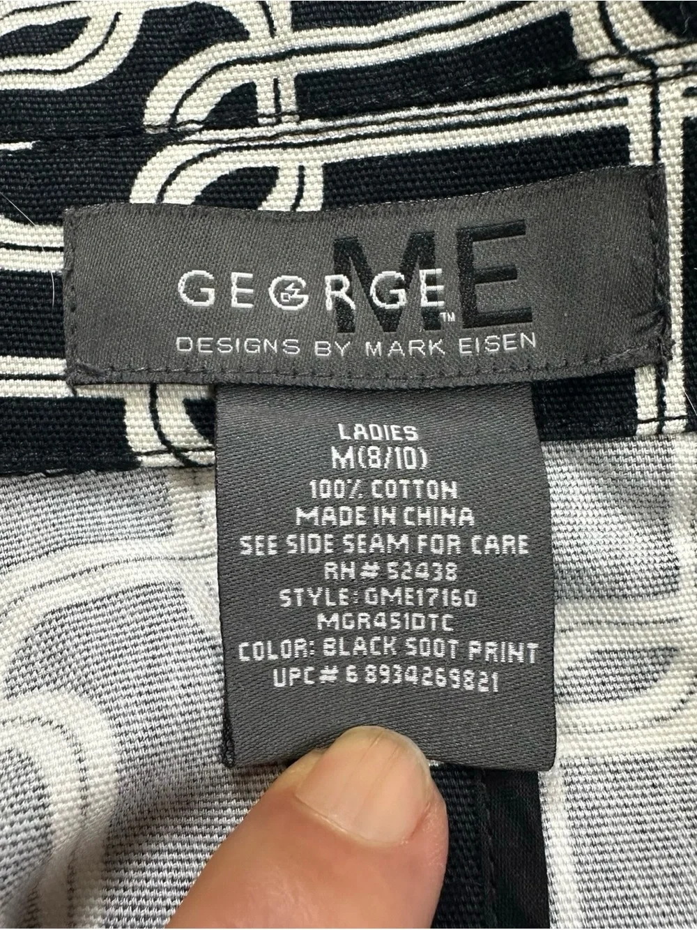 George ME Mark Eisen Geometric Turn Lock Trench Coat Jacket Women Sz M 8 10